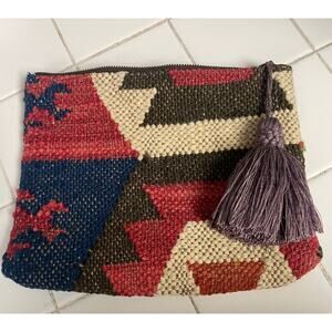 Boho Gypsy Woven Clutch Bag Tassel Small Purse Casual Bohemian Colorful
